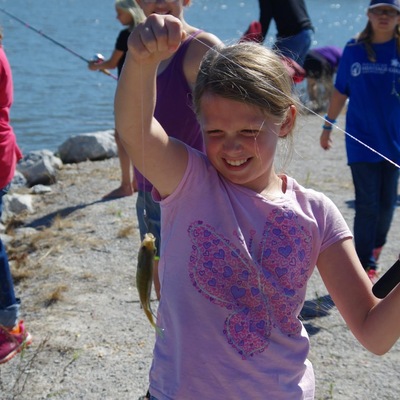 Catching some fish on a campout.